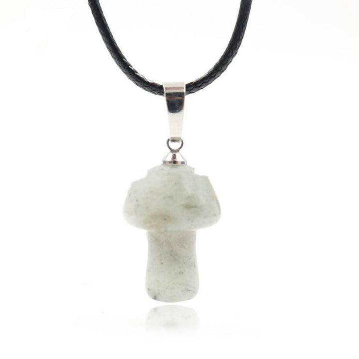 Natural Crystal Mini Small Mushroom Pendant Necklace - Trendha