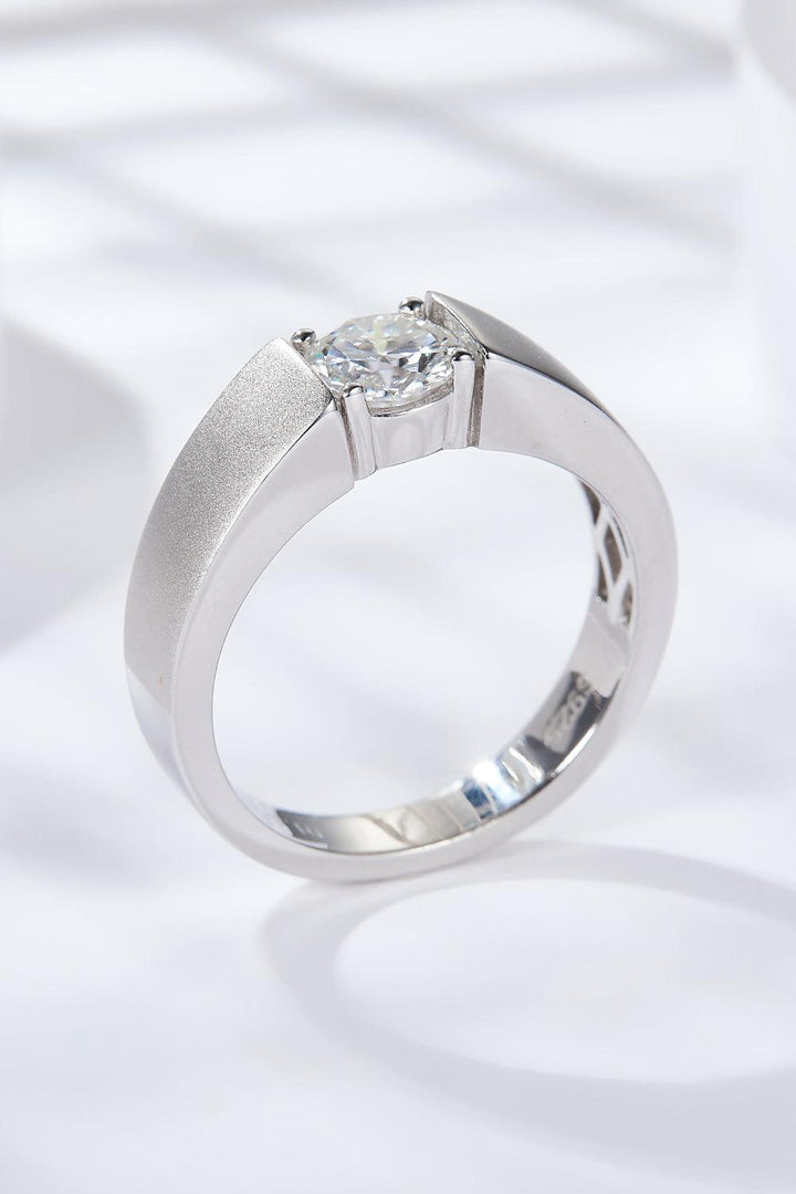 925 Sterling Silver I Carat Moissanite Ring - Trendha