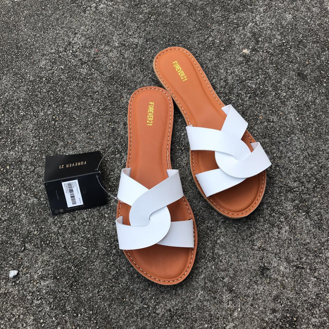 Flat-heeled Casual Women's Slippers With Leather Buckle Plus Size Women's Shoes - Trendha