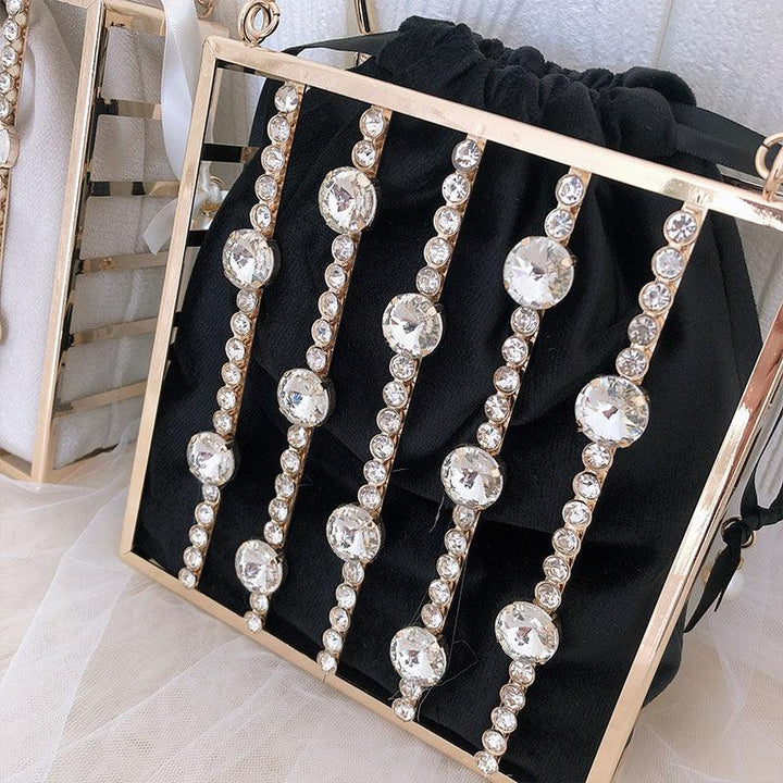 Niche Diamond-studded Dinner Bag Fashionable Metal - Trendha