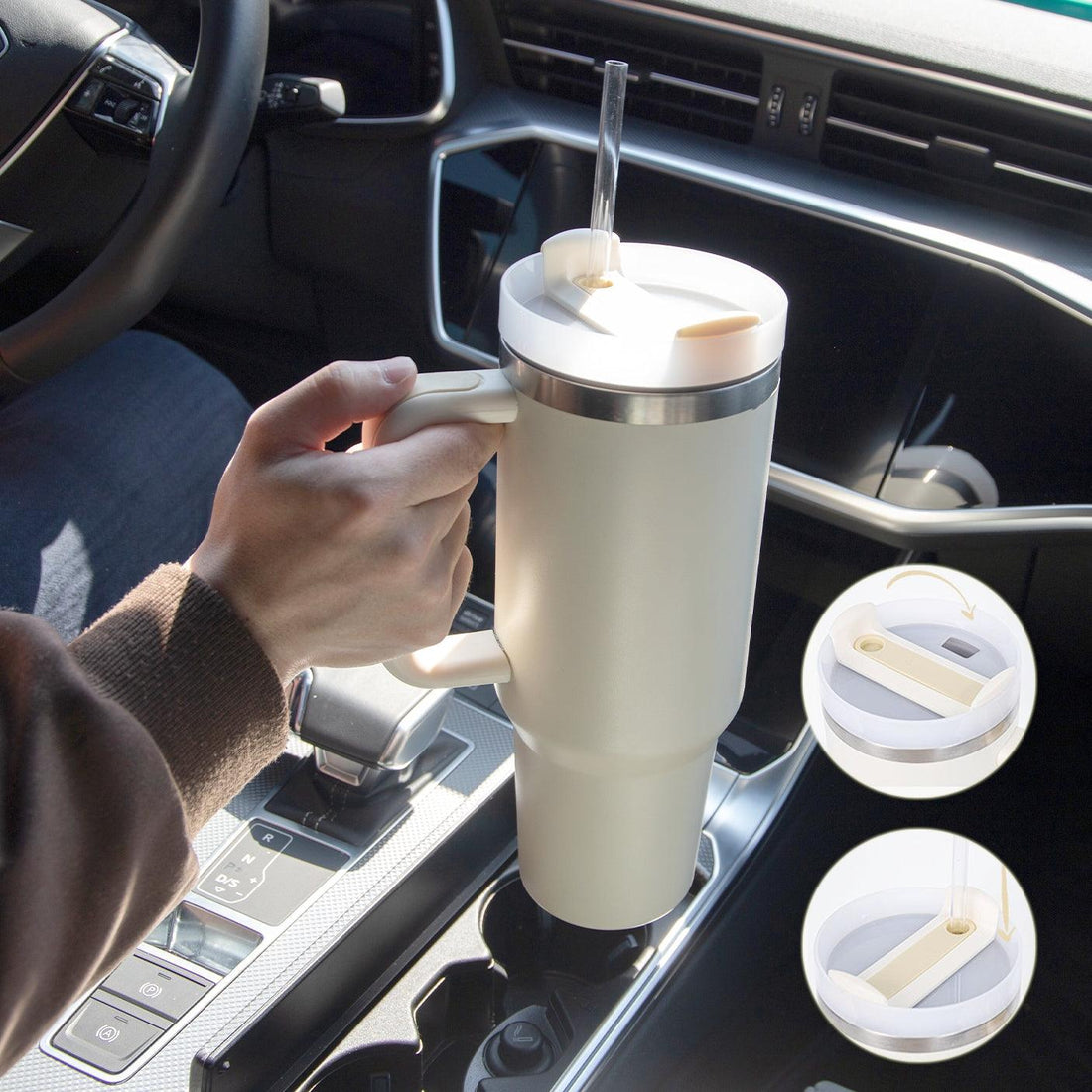1200 ml Handled Stainless Steel Tumbler