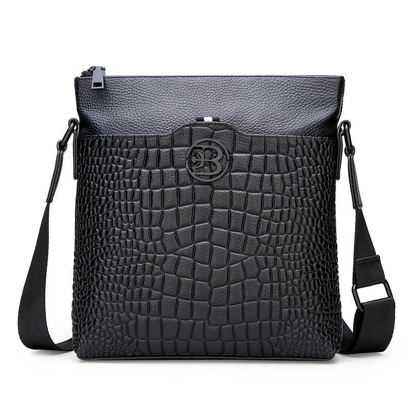 Men's One-shoulder Top Layer Leather Crossbody Bag - Trendha