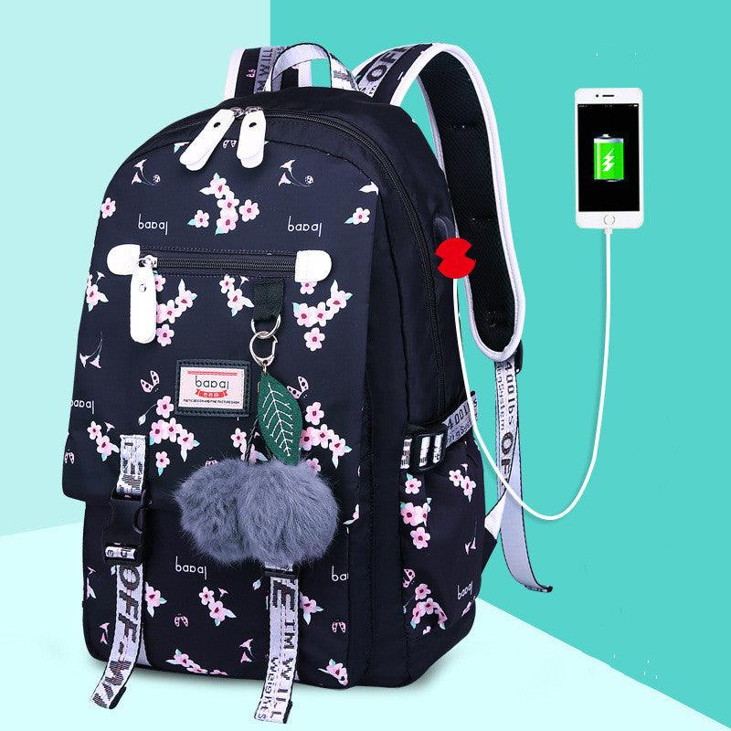 Female Backpack Student School Bag Junior High School Student High School Student Student Backpack Printing - Trendha