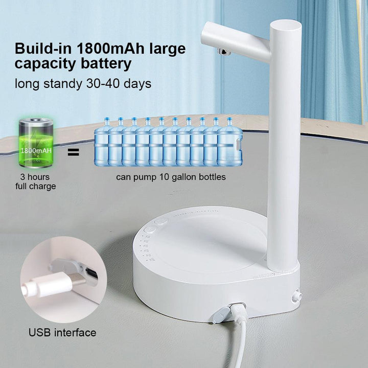 Desk Dispenser Electric Water Gallon Pump Automatic Water Bottle Pump Dispenser Rechargeable Water Pump Dispenser - Trendha