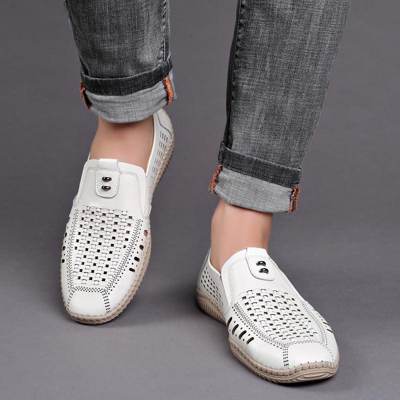 Breathable Leather Sandals Hollow Shoes - Trendha