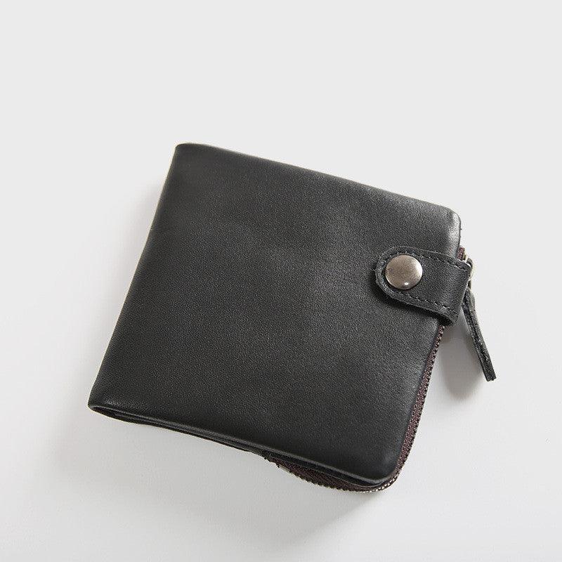 Men's Short Leather First Layer Leather Wallet For Young Students - Trendha