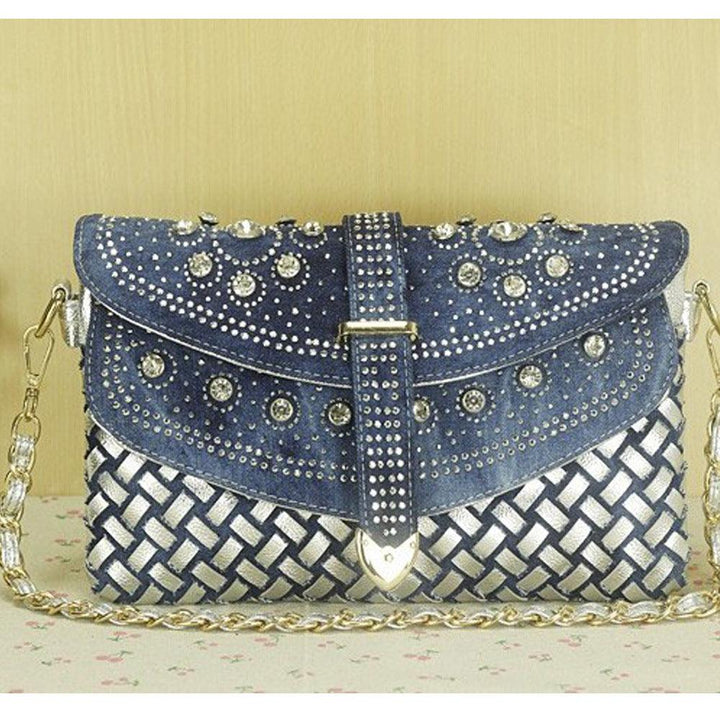 Diamond Denim One-shoulder Crossbody Bag - Trendha