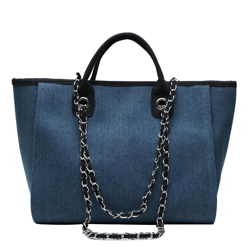 Simple Chain One-shoulder Diagonal Tote Bag - Trendha