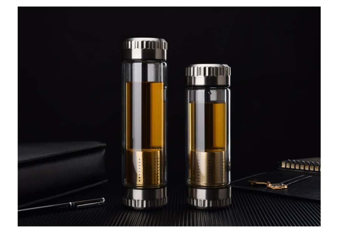 Glass Water Bottle with Tea Infuser