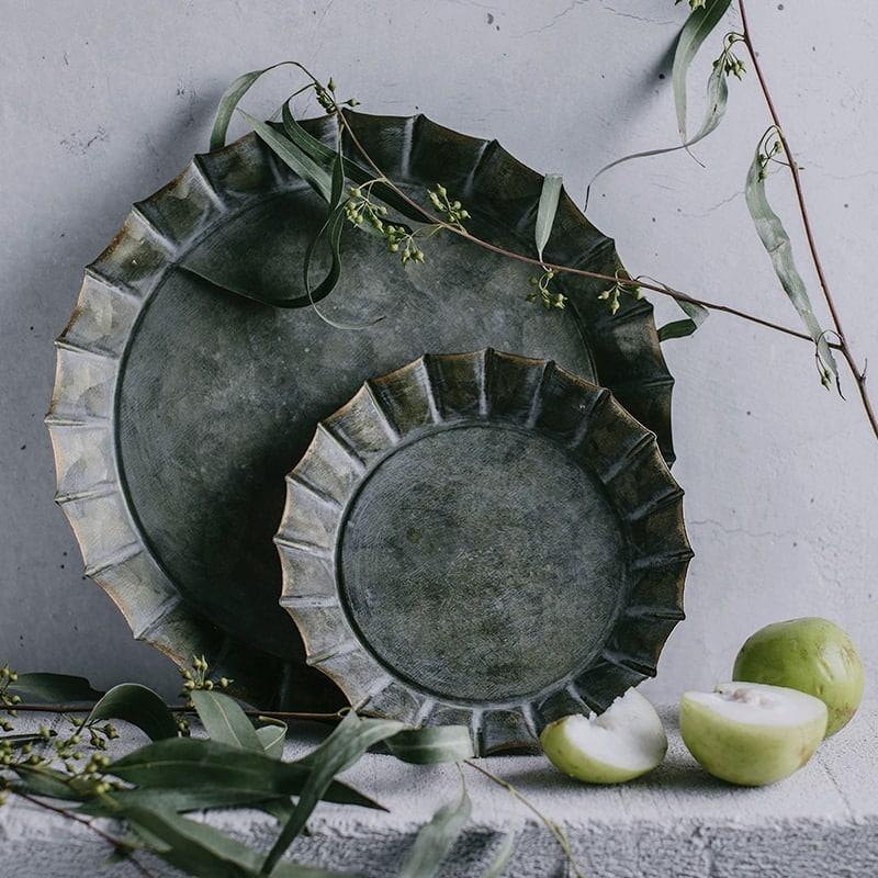 Green Metal Storage Tray