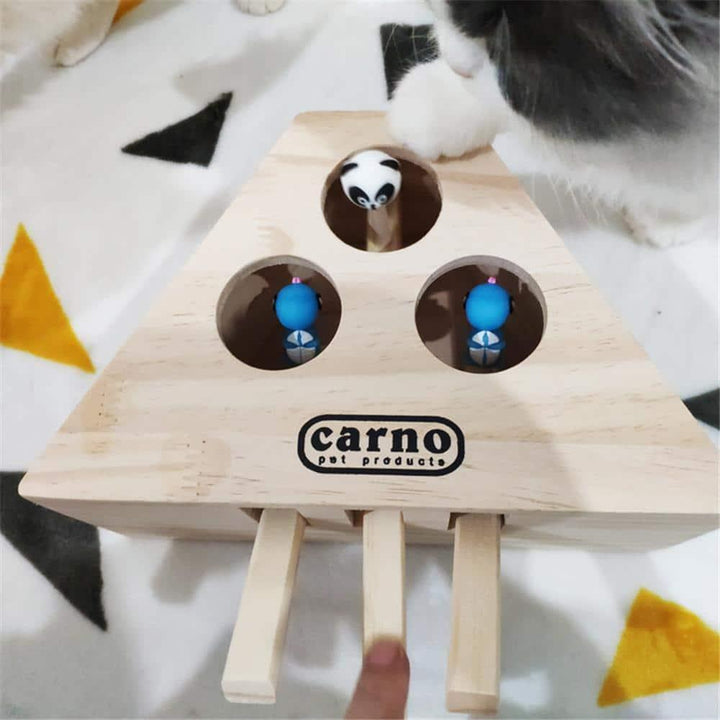 Interactive Wooden Cat Popping Toy - Trendha