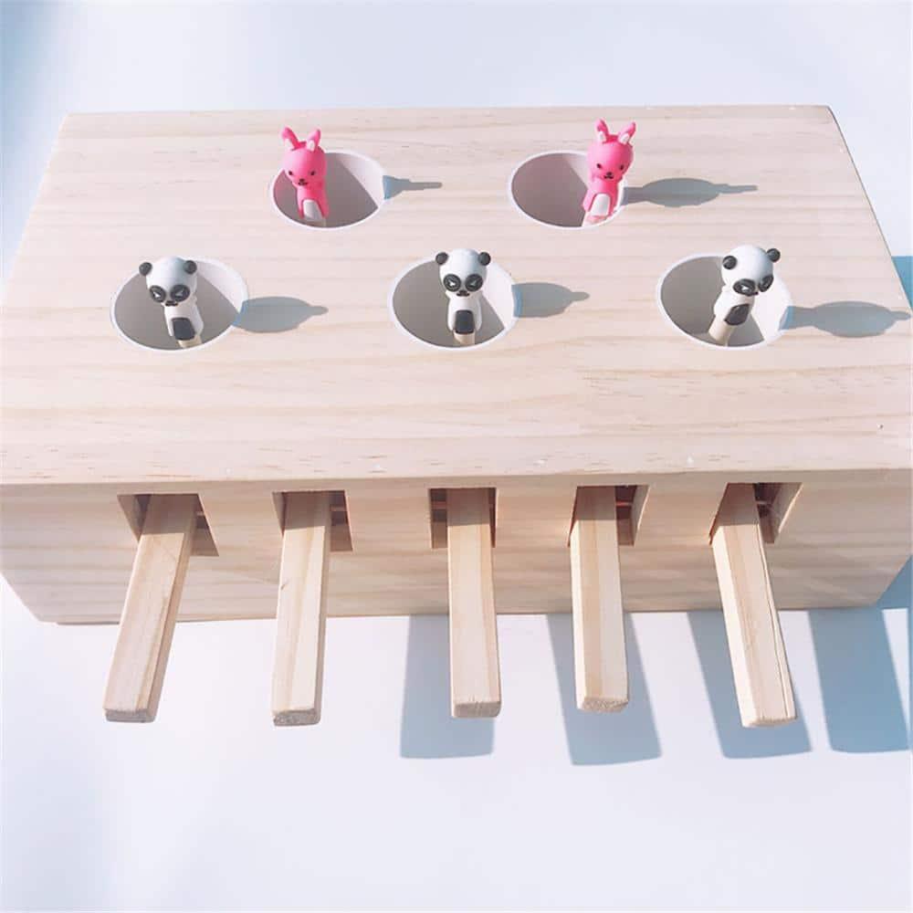 Interactive Wooden Cat Popping Toy - Trendha