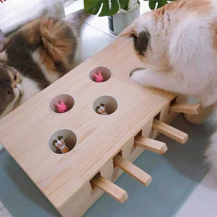 Interactive Wooden Cat Popping Toy - Trendha