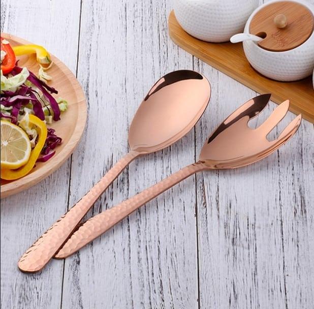 Large Salad Serving Spoon and Fork Set