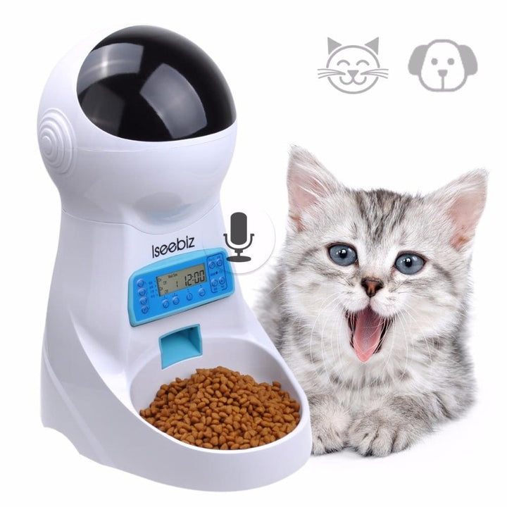 LCD Screen Automatic Pet Feeder with Voice Record - Trendha