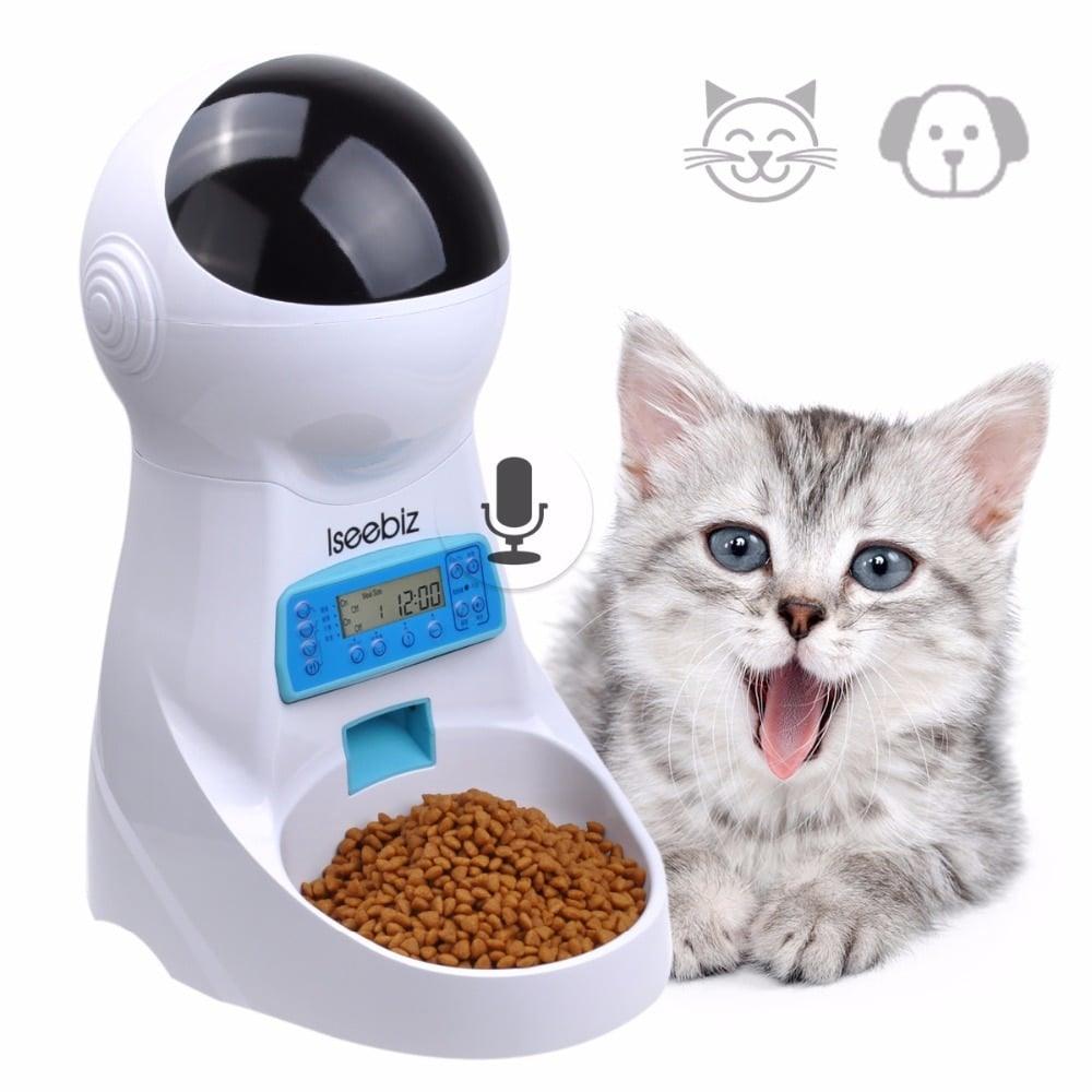 LCD Screen Automatic Pet Feeder with Voice Record - Trendha