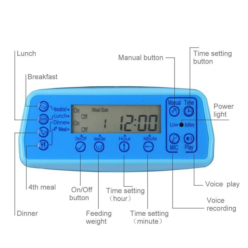 LCD Screen Automatic Pet Feeder with Voice Record - Trendha