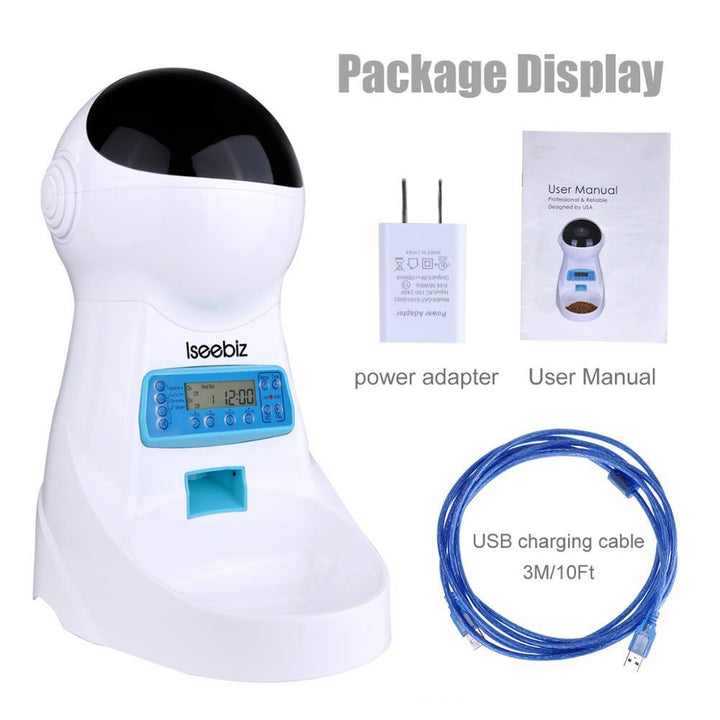LCD Screen Automatic Pet Feeder with Voice Record - Trendha