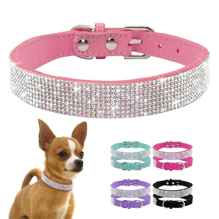 Luxury Rhinestone Leather Pets Collar - Trendha