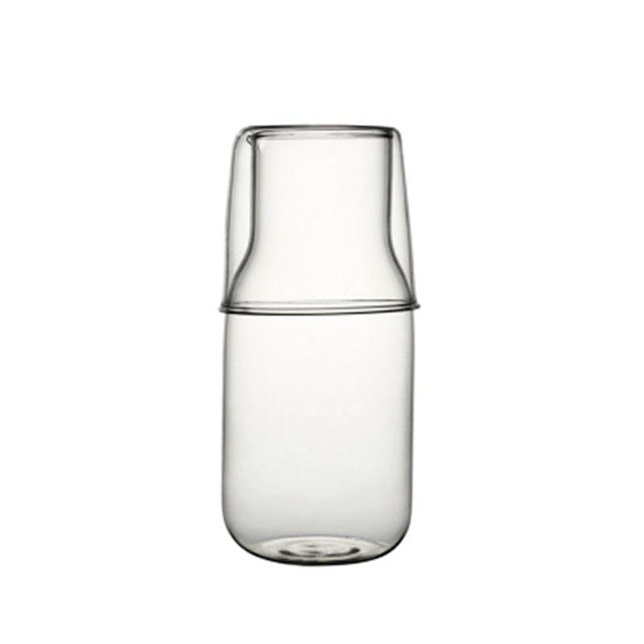 Mini Glass Water Bottle with Cup - Trendha