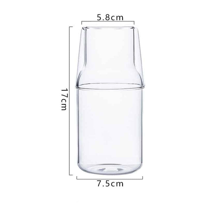 Mini Glass Water Bottle with Cup - Trendha