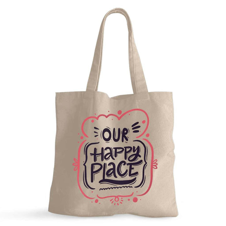 Our Happy Place Small Tote Bag - Themed Shopping Bag - Cool Design Tote Bag - Trendha