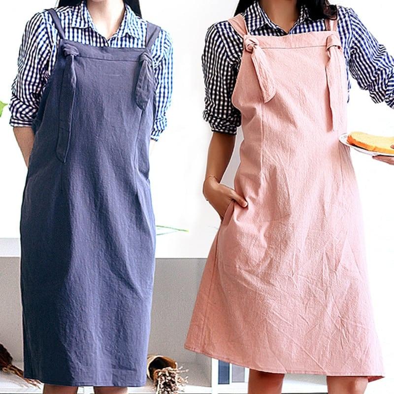 Pastel Knot Style Cotton Apron for Barista - Trendha