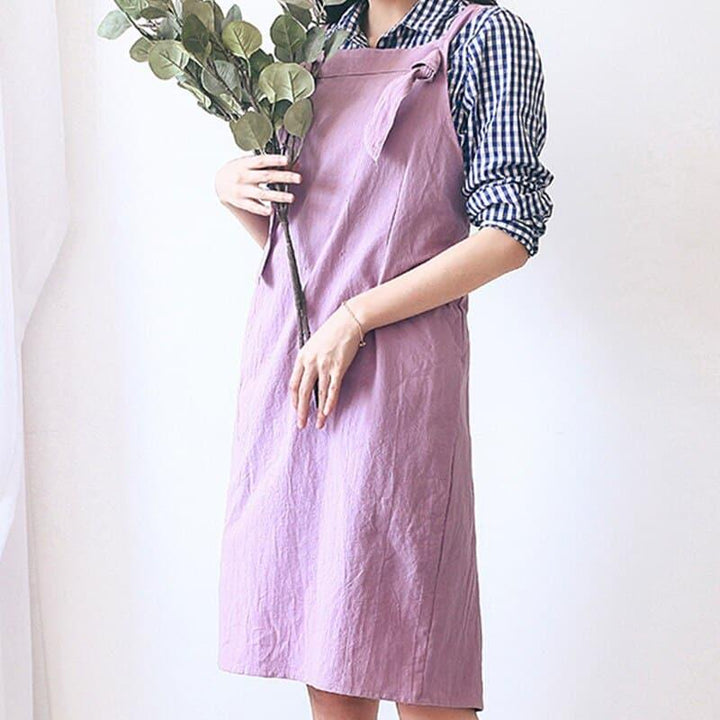 Pastel Knot Style Cotton Apron for Barista - Trendha