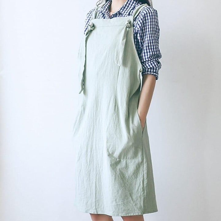 Pastel Knot Style Cotton Apron for Barista - Trendha