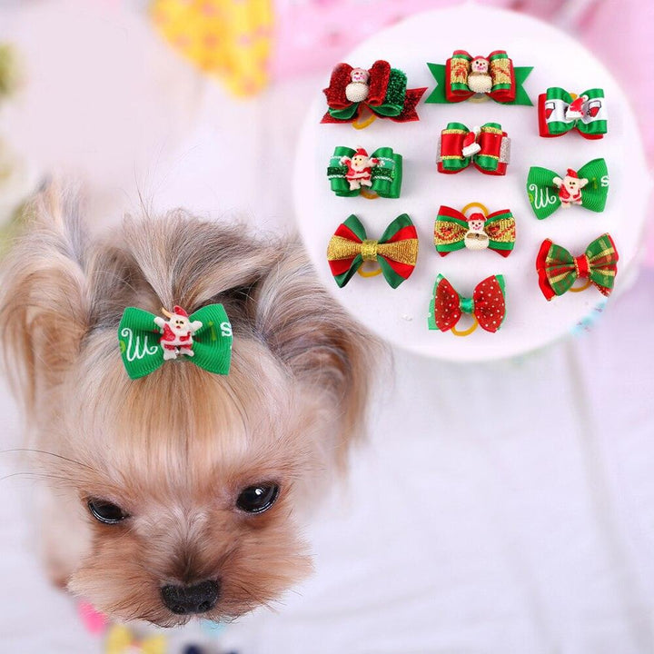 Pet Glitter Christmas Hair Bows 20 Pcs Set - Trendha