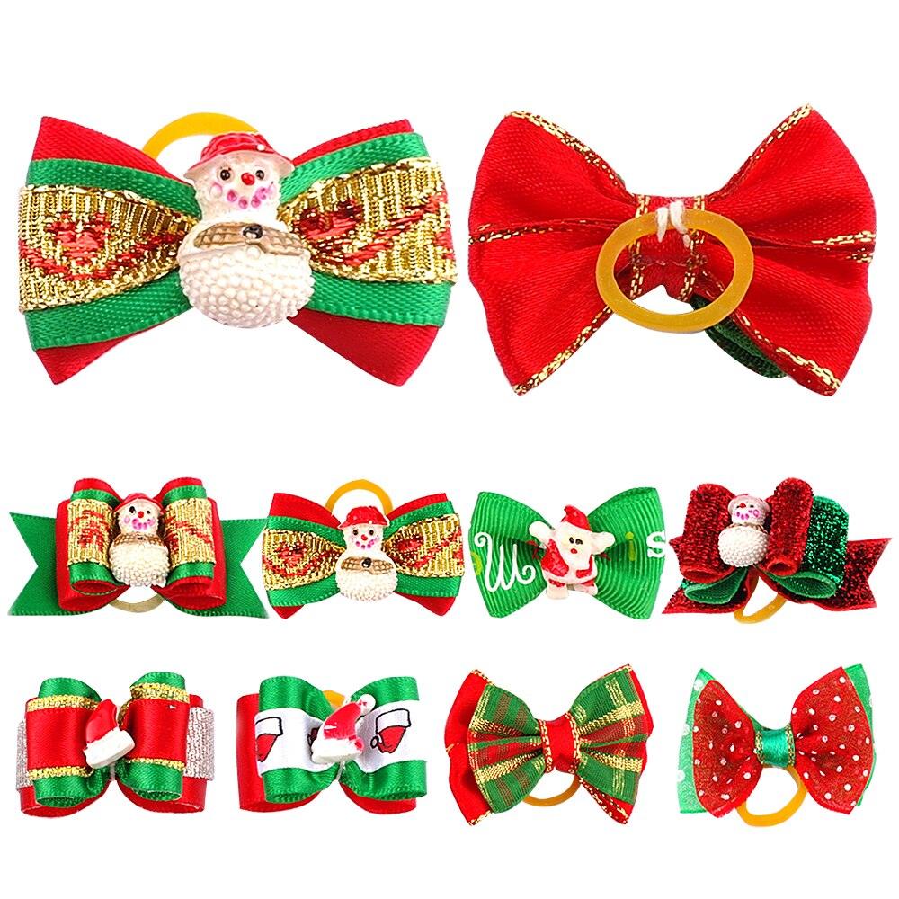 Pet Glitter Christmas Hair Bows 20 Pcs Set - Trendha