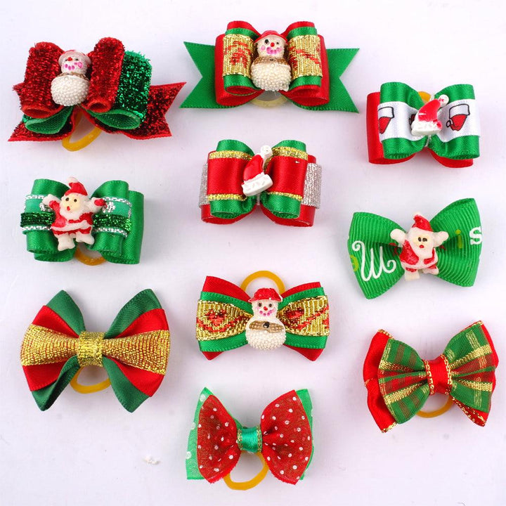 Pet Glitter Christmas Hair Bows 20 Pcs Set - Trendha