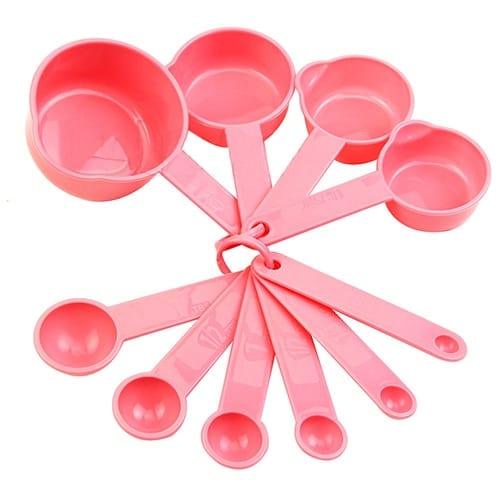 Pink Baking Measuring Cups / Spoons 10 pcs Set