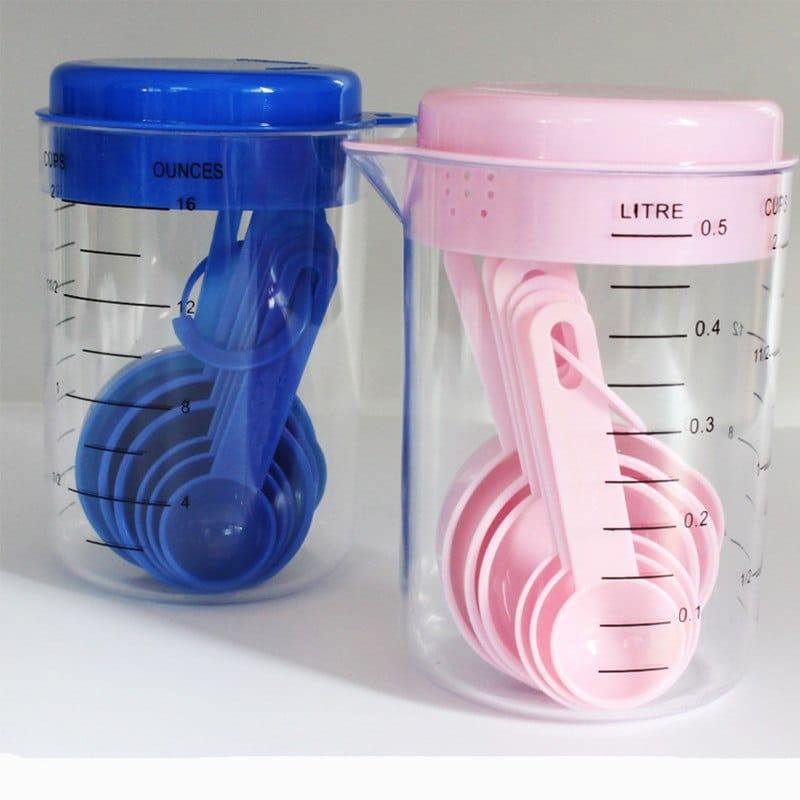 Plastic Measuring Cup with Measuring Spoons 10 pcs Set