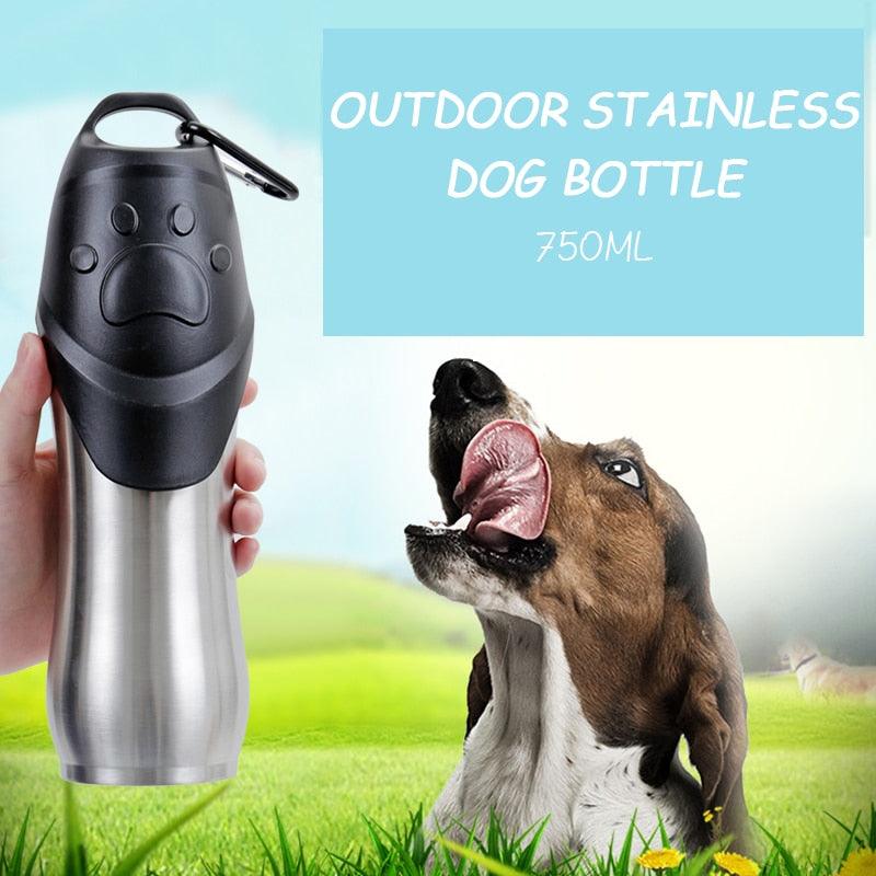 Portable Lock Design Paw Print Travel Dog Water Bottle