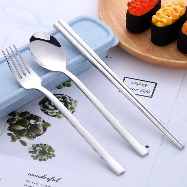 Portable Stainless Steel Chopsticks / Spoon / Fork Tableware Set with Box - Trendha