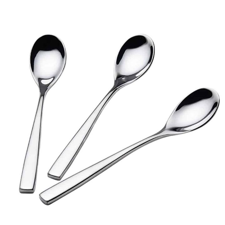 Set of Six Metal Coffee Spoons in Silver - Trendha