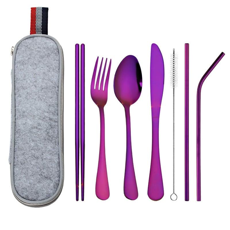 Stainless-Steel Travel Cutlery Set or Carry-Bag Option