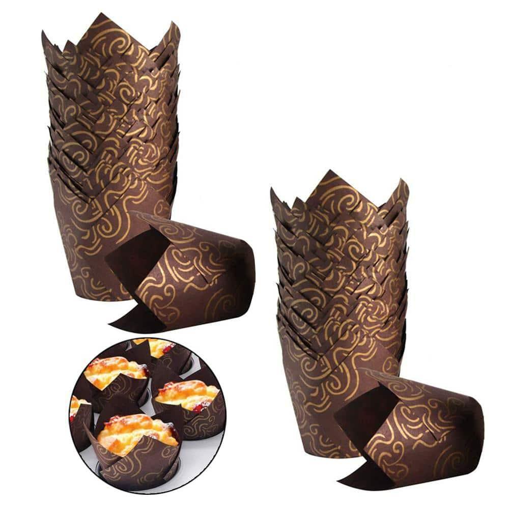 Tulip Shape Cupcake Baking Cup Set 50 Pcs