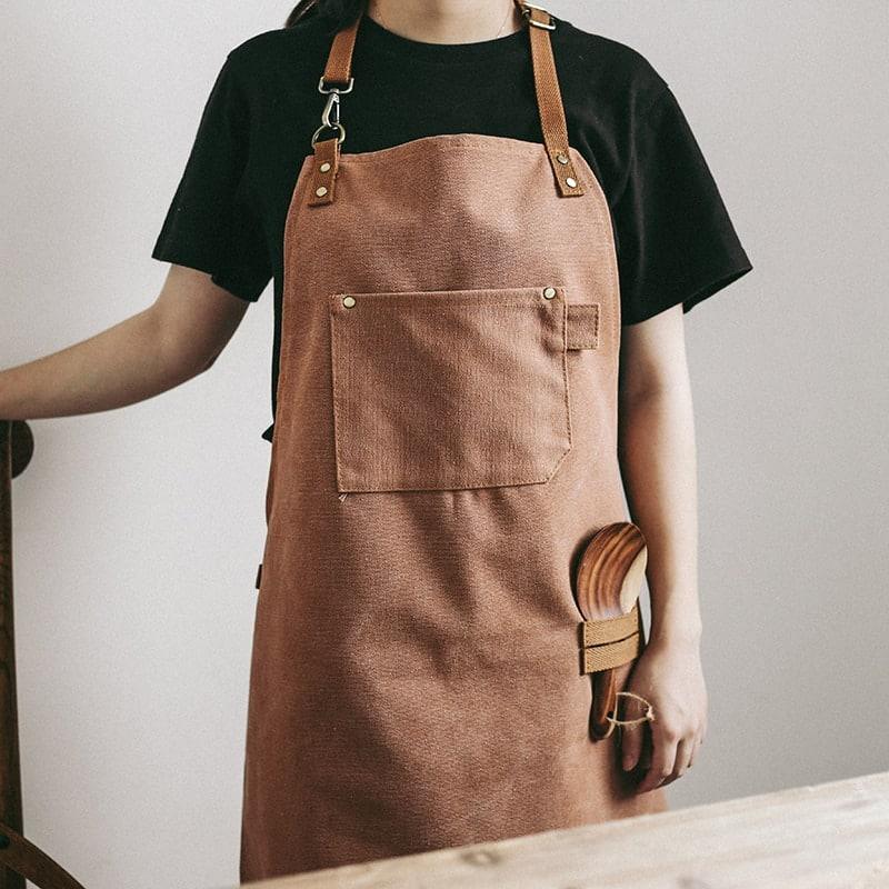 Unisex Canvas Barista Apron - Trendha