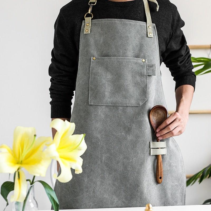 Unisex Canvas Barista Apron - Trendha