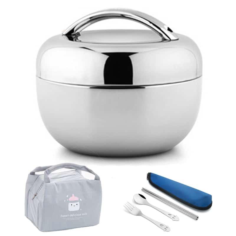 Round Stainless Steel Portable Lunch Box
