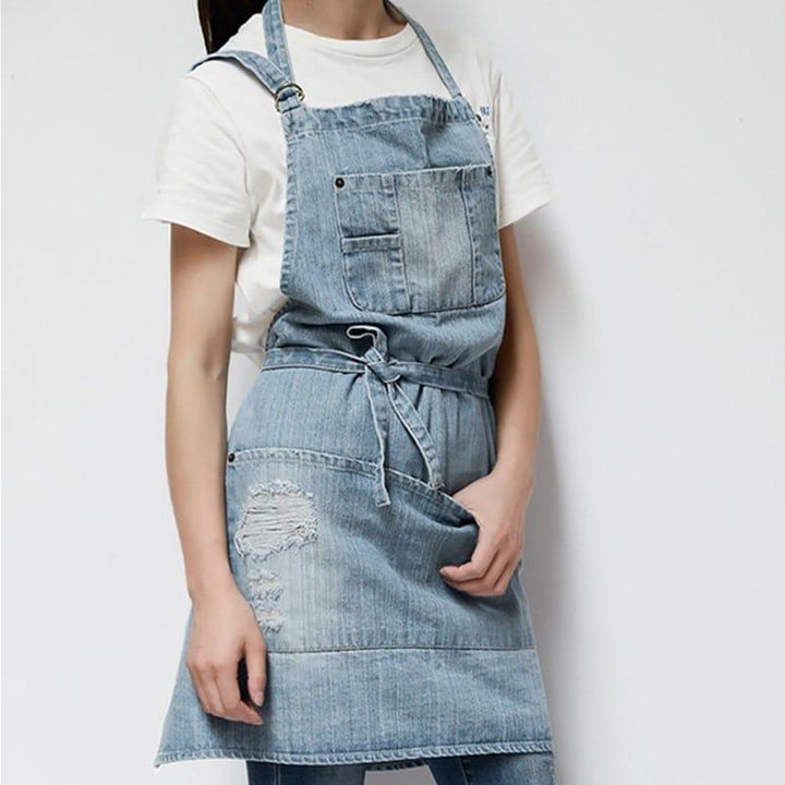 Women's Barista Denim Bib Apron - Trendha