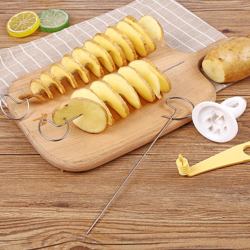 Portable Potato Spiral Cutter and BBQ Skewers