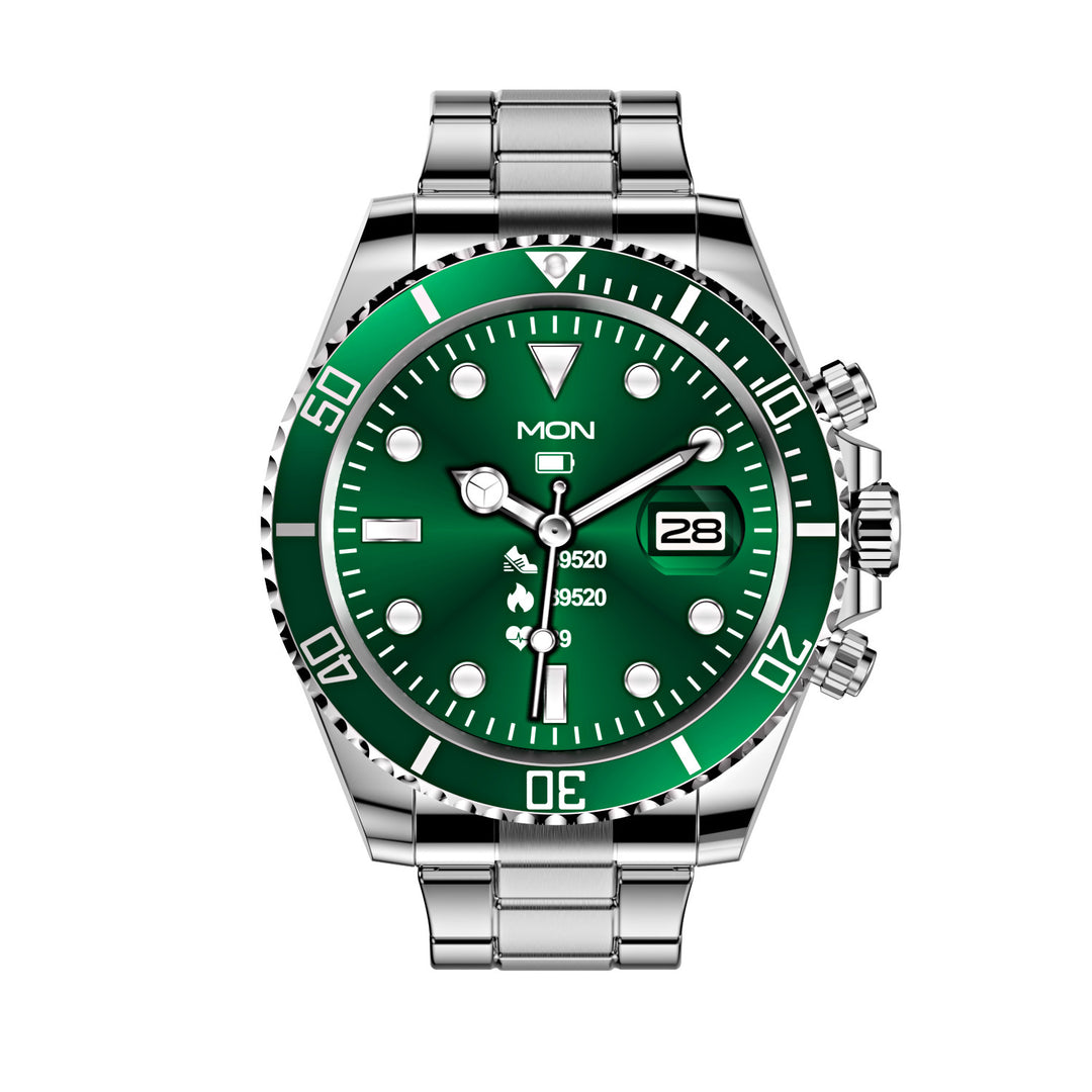 Stainless Steel Green Water Ghost Dial Smartwatch