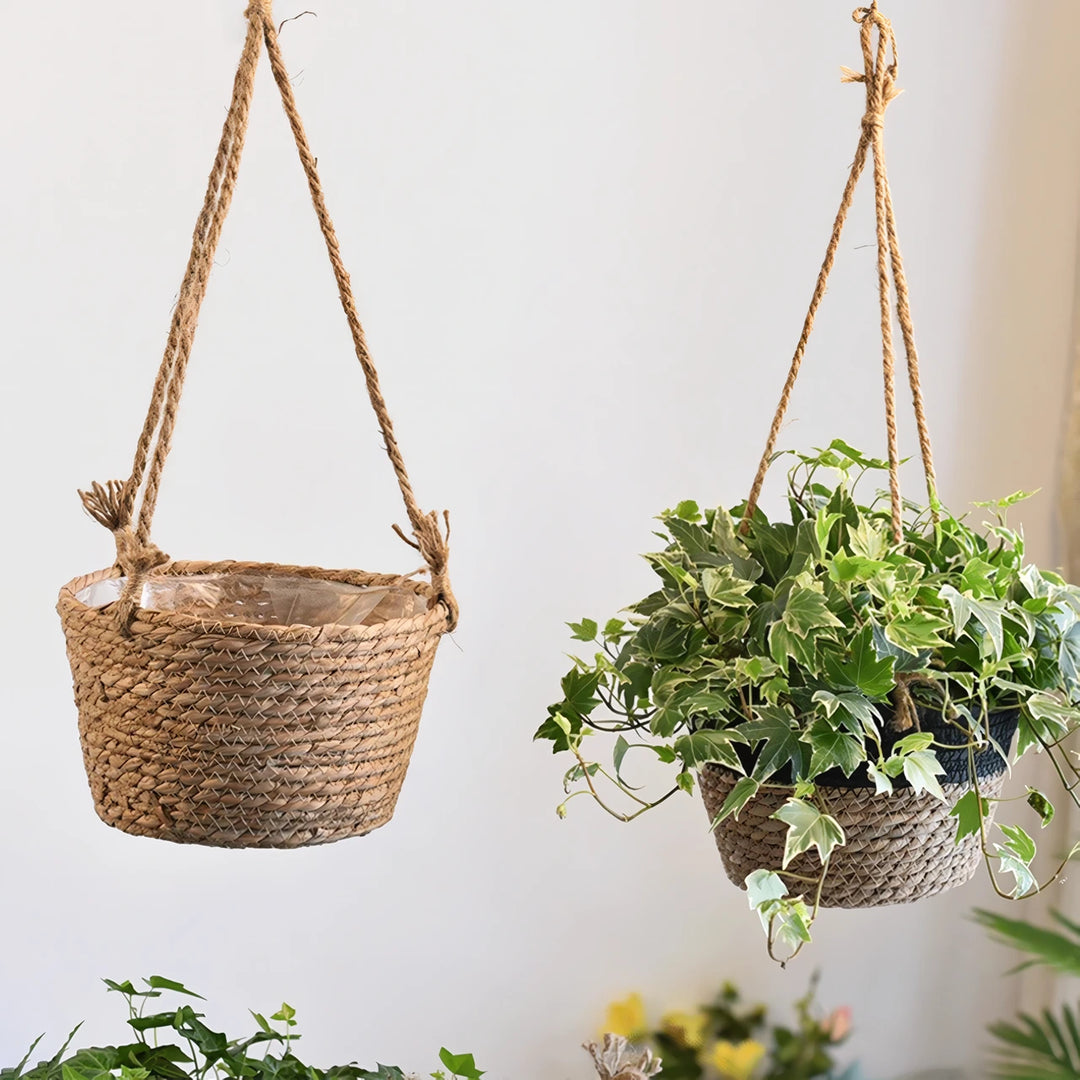 Charming Jute Rope Hanging Planter Basket for Indoor and Outdoor Decor