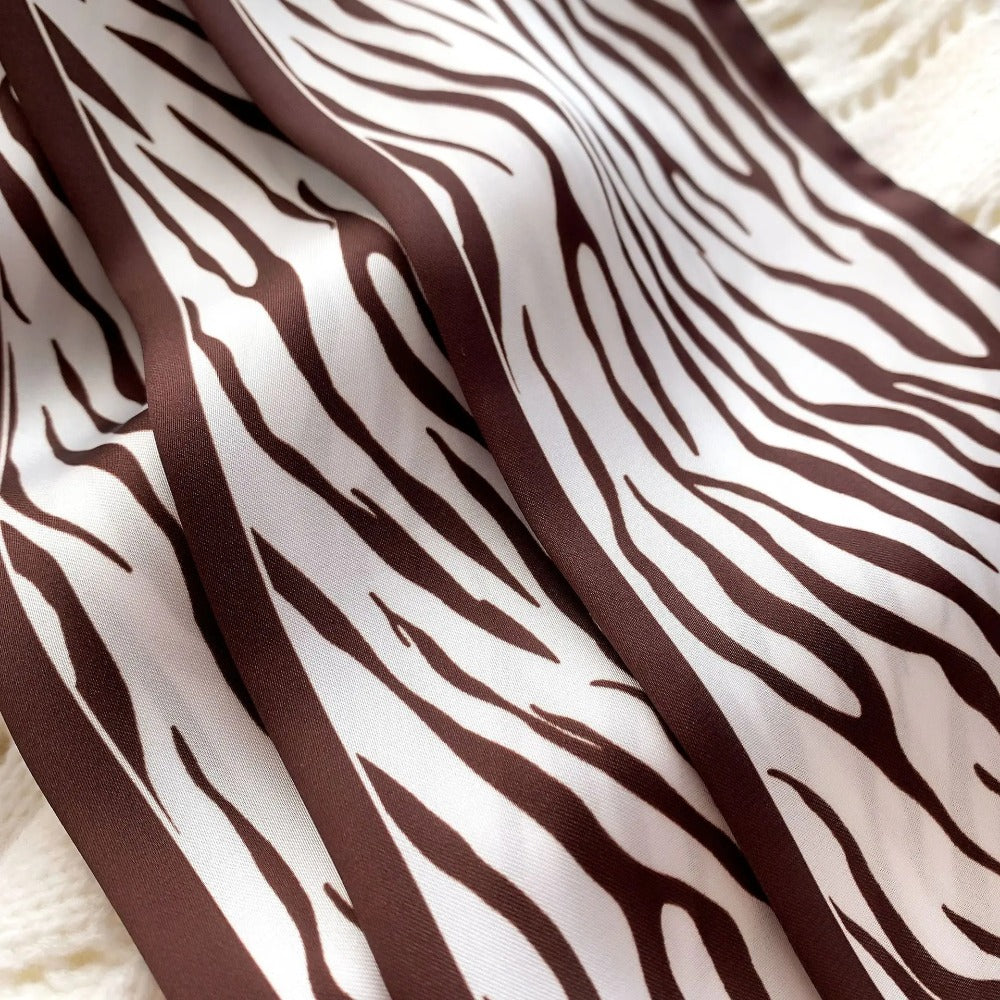 Luxurious Zebra Print Silk-Feel Scarf
