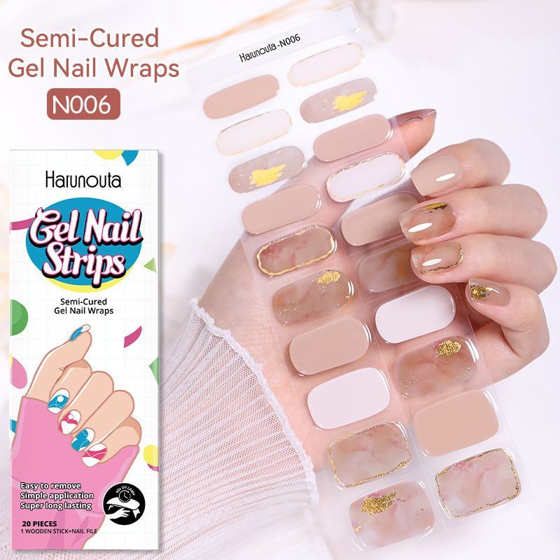 Japanese Style Nail Beauty Gel Stickers Semi-curing French Gel