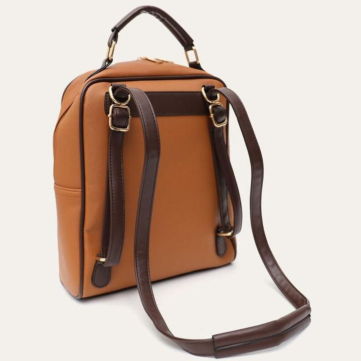3-in-1 Vegan Leather Fashion Backpack Set with Laptop Compartment & Wristlet