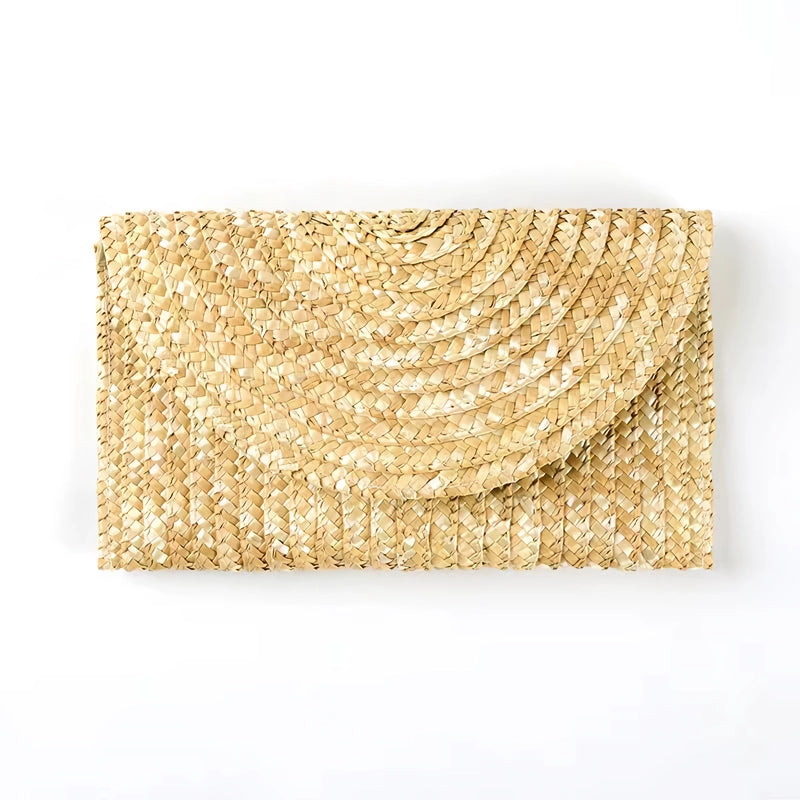 Women's Grass Woven Large Capacity Clutch Bag